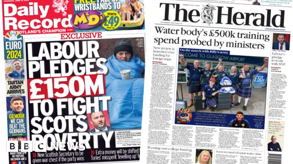 Scotland's papers: Labour poverty pledge and water spend probe