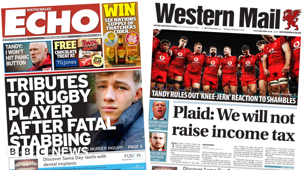 Wales' papers: Sextortion nightmare and tributes to rugby player