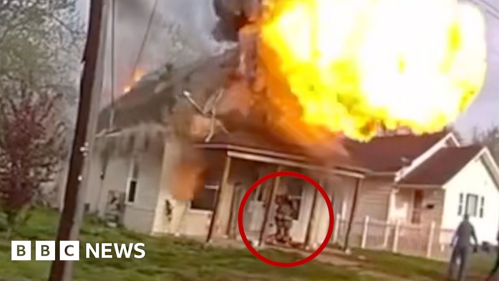 First responders rush to save firefighter after house explosion