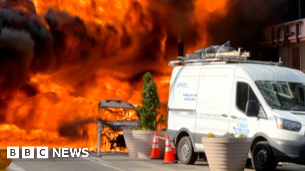 Watch: Moment car explodes into massive fireball in NYC