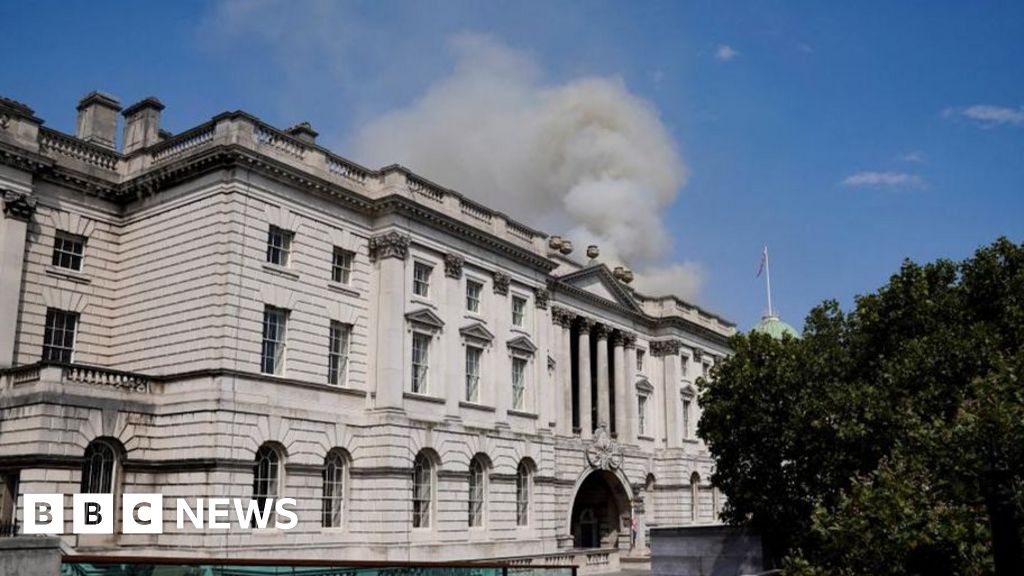 Firefighters tackle blaze at London's Somerset House