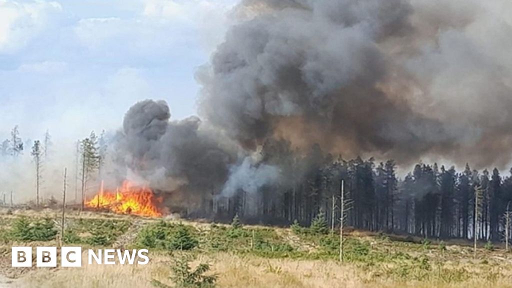 Forgotten WW2 bombs exploding amid moorland blaze