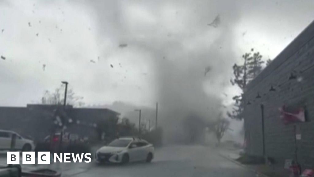 Watch: Moment tornado strikes California parking lot