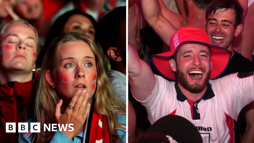 Watch fans react to every goal of England v Norway