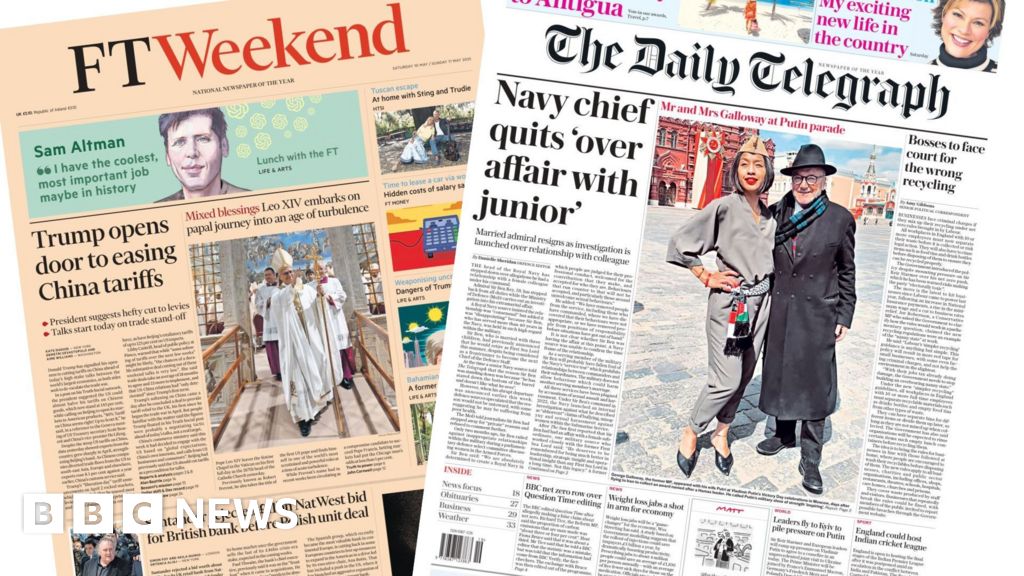 Newspaper headlines: Trump easing China tariffs and Navy chief steps back