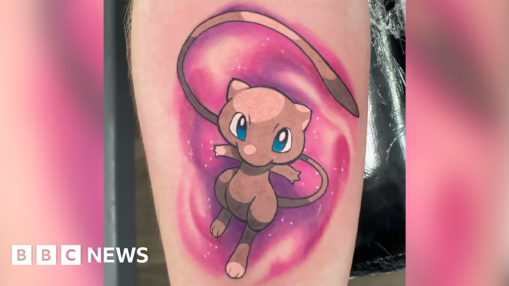 Pokémon inspires Stowmarket tattoo artist's charity challenge - BBC News
