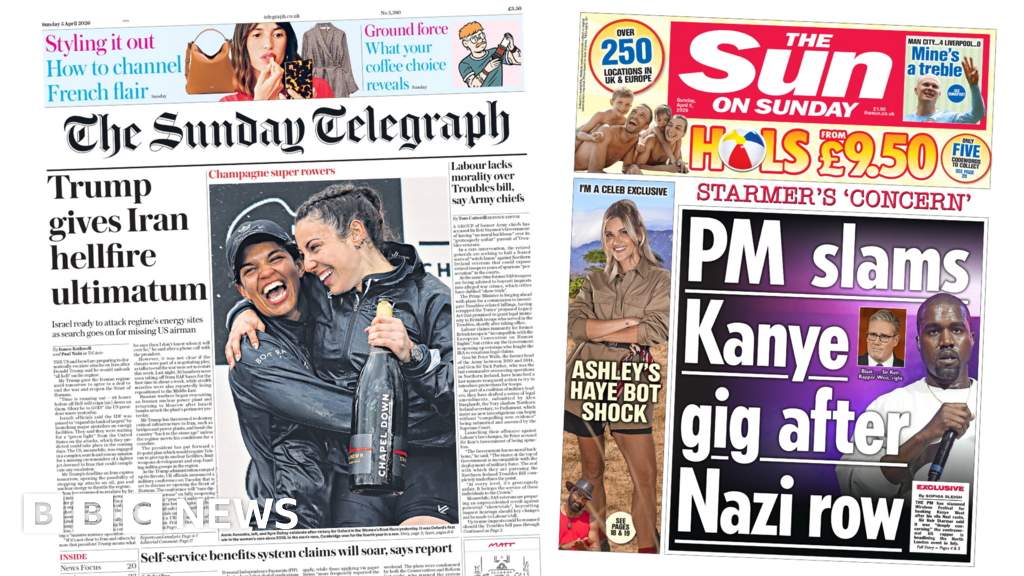 Newspaper headlines: 'Hellfire ultimatum' from Trump to Iran and 'PM slams Kanye gig'