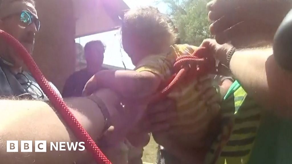 Toddler rescued after falling down 10-ft pipe