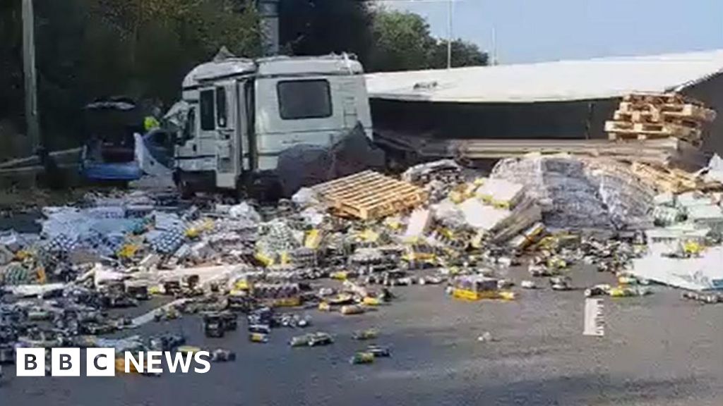 M6 Ten Drivers Face Court After Motorway Beer Lorry Crash Bbc News