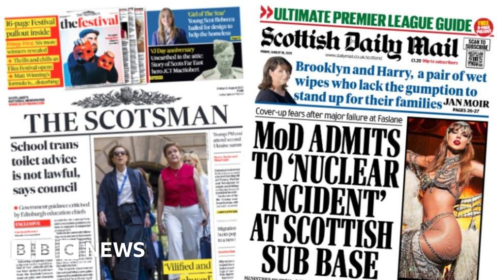 Scotland's papers: School trans toilet advice and 'nuclear incident'
