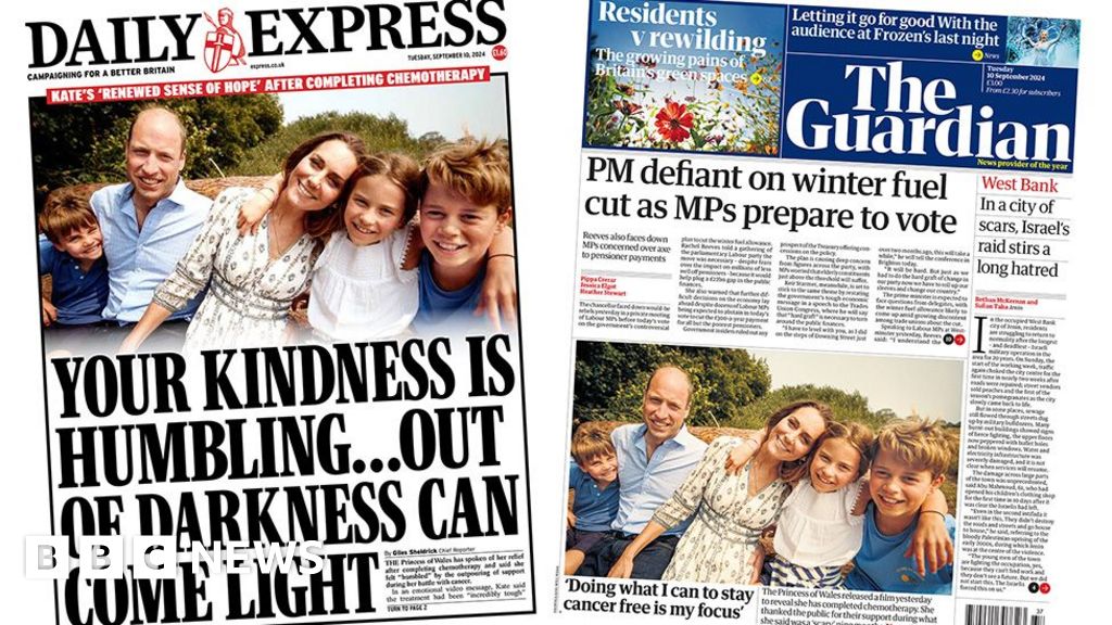 The Papers: Kate's cancer recovery and winter fuel 'rebel MPs'