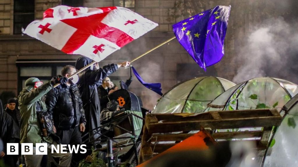 Georgia: Thousands protest in Tbilisi after EU bid suspended