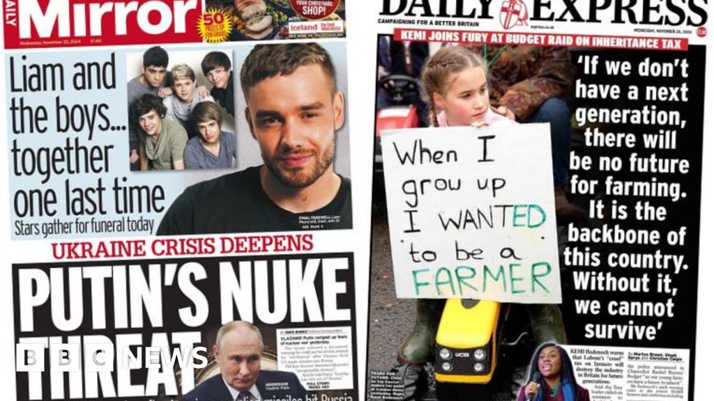 Newspaper headlines: ‘Putin’s nuke danger’ and ‘Farmageddon!’