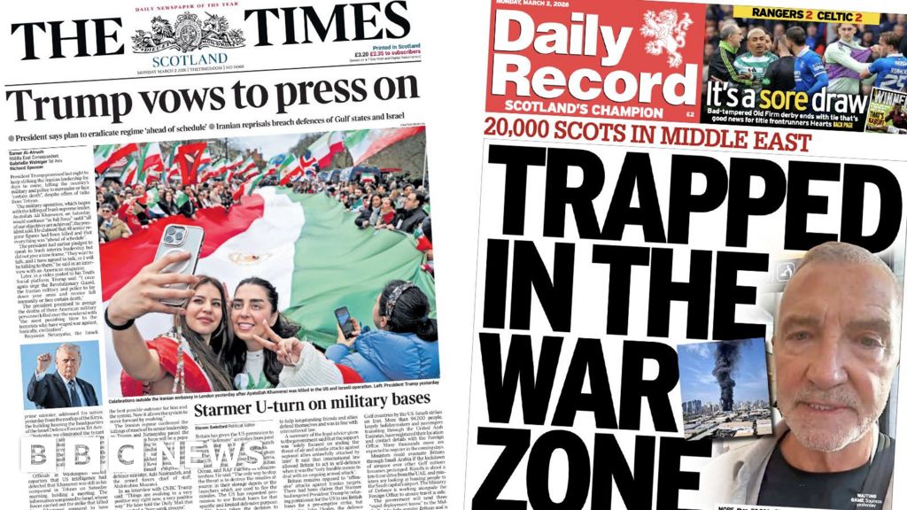 Scotland's papers: War in Iran and Scots trapped in Middle East