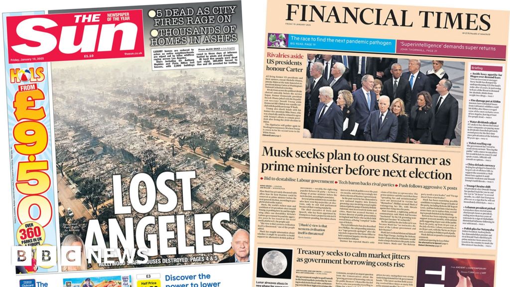 The Papers: 'Lost Angeles' and 'Musk seeks plan to oust Starmer'