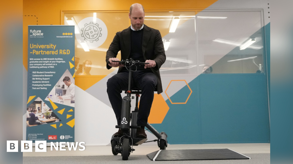 William tries out a new set of wheels in Bristol