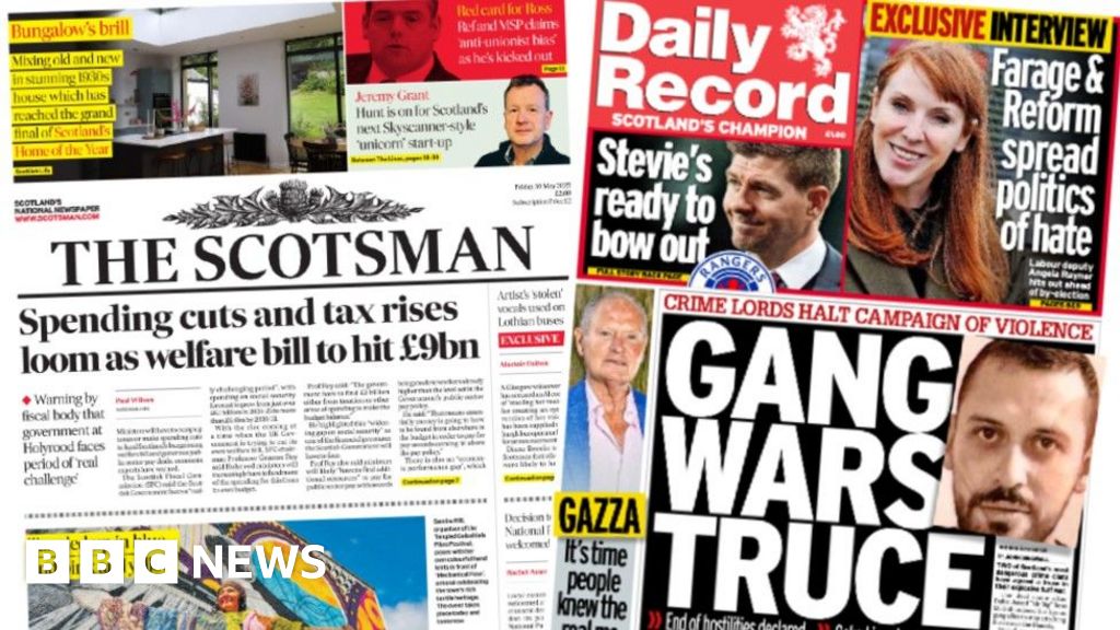 Scotland's papers: Welfare bill to hit £9bn and gang war truce