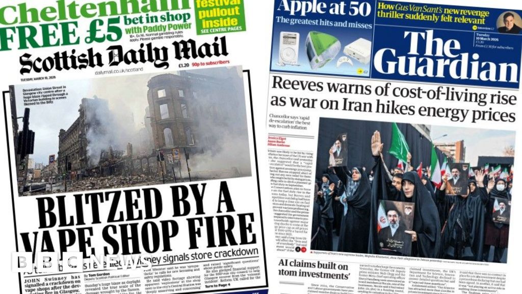 Scotland's papers: Vape shop 'blitz' and Iran war hits cost of living