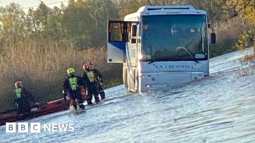 School Bus Rescued from Flooding in Worcestershire