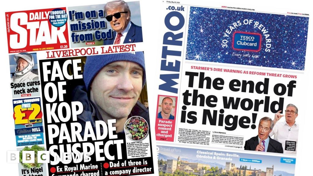The Papers: 'Face of Liverpool horror' and 'The end is Nige'