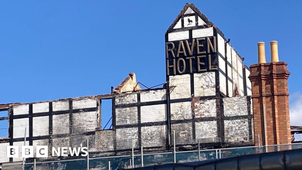 bbc.co.uk - Tom Edwards - A year after the fire that destroyed the Raven Hotel in Droitwich