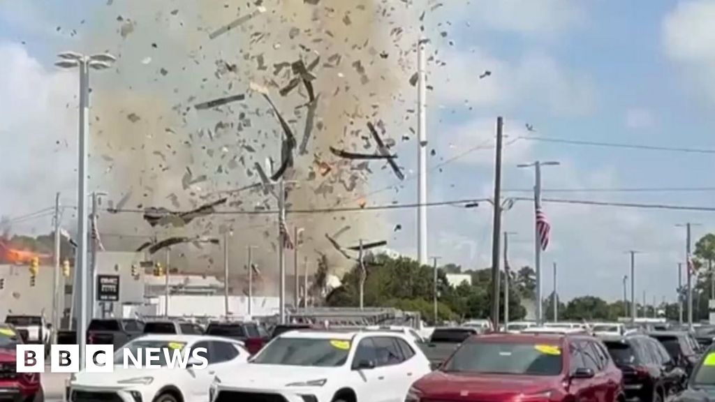 Watch: Moment debris skyrockets after gas line explosion