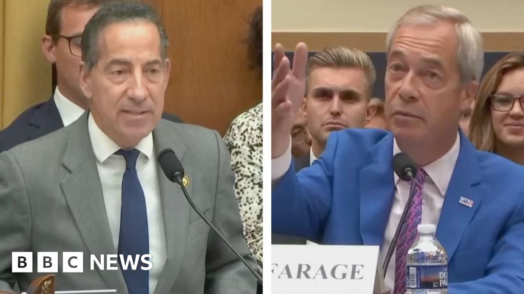 Nigel Farage and US congressman clash on freedom of speech