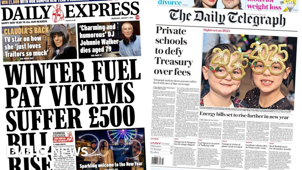 The Papers: Energy bills 'to rise further' and world rings in 2025