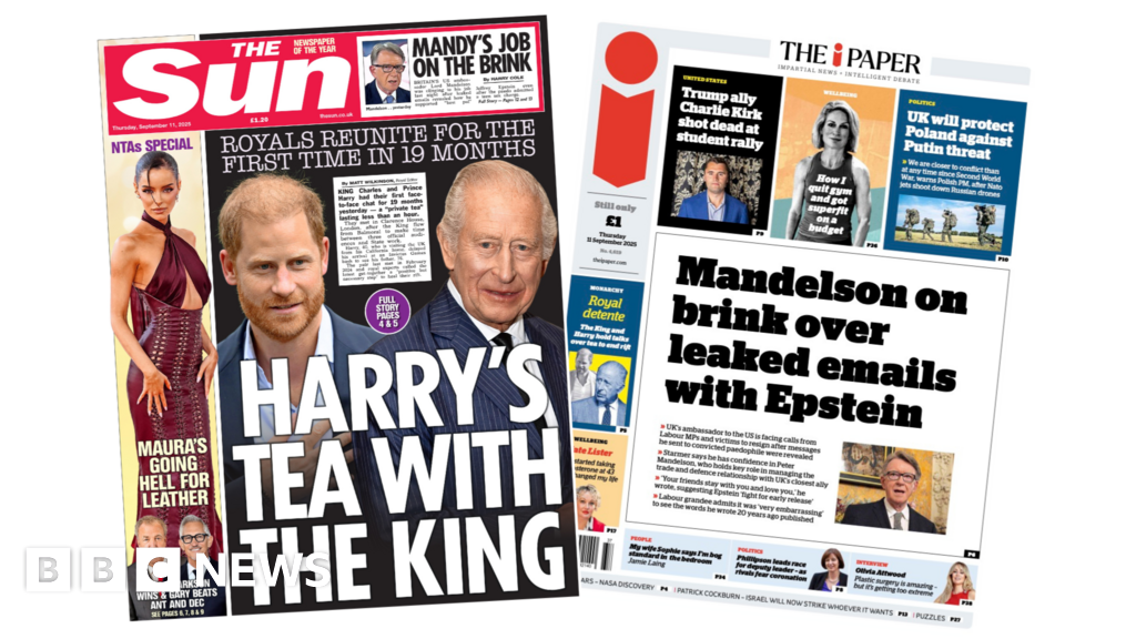 The Papers: 'Harry's tea with the King' and 'Mandelson on brink'