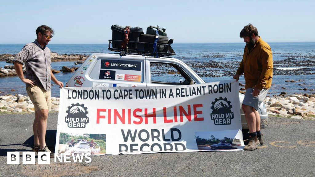 Three-wheeled car reaches finish line in Cape Town