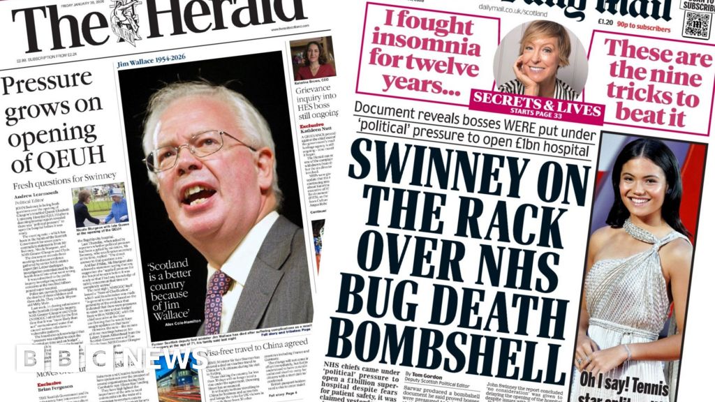 Scotland's papers: Wallace tributes and 'NHS bug death bombshell'