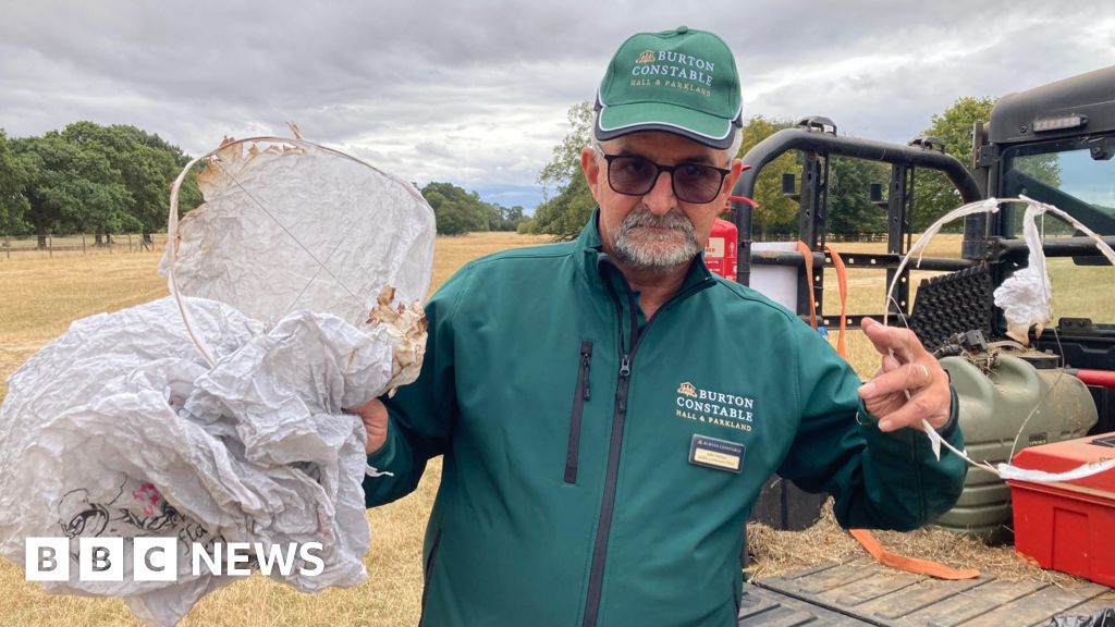 Warning after sky lantern remains found at Burton Constable Hall