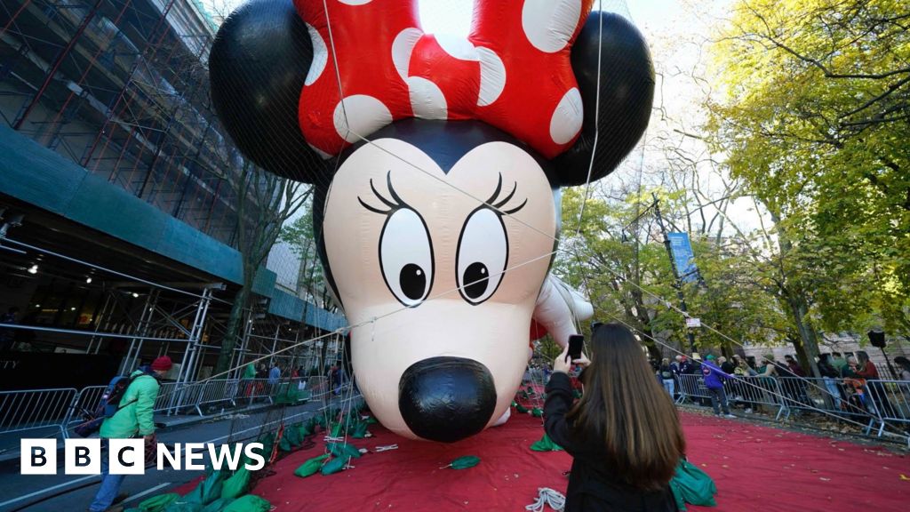 Crews ready balloons for Thanksgiving Day parade in NY