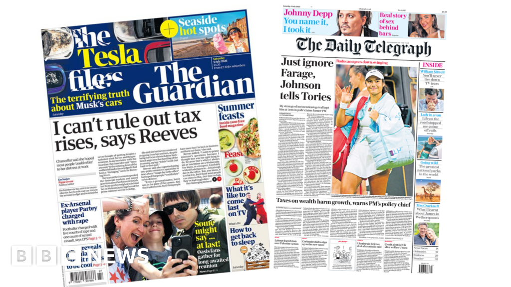 The Papers: 'Reeves fears tax turmoil' and 'Oasis back together'