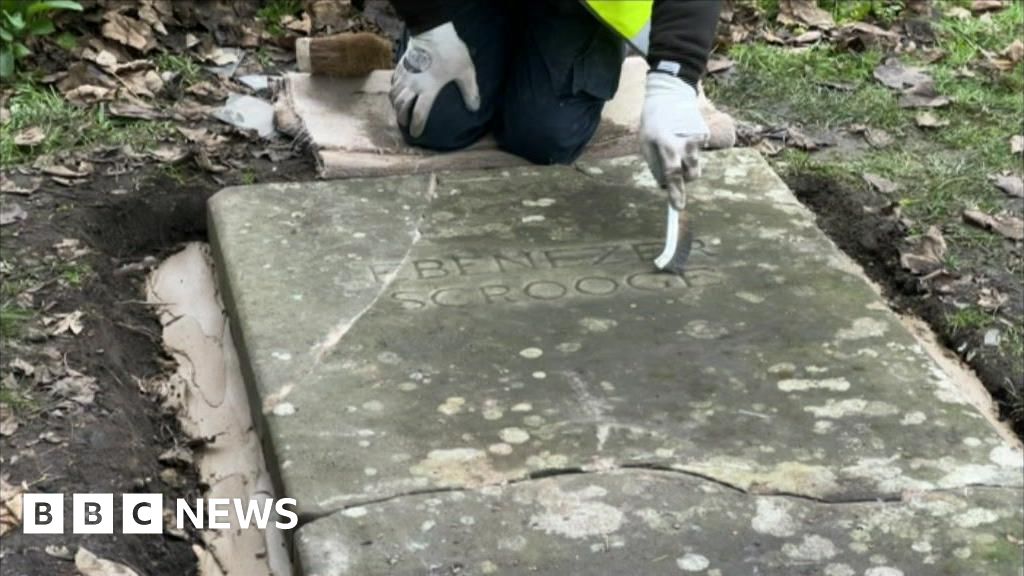 Scrooge gravestone restored in time for Christmas