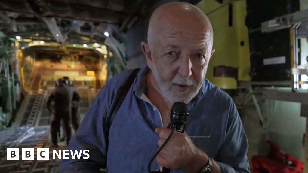 Watch: BBC's Jeremy Bowen goes onboard a plane dropping aid into Gaza