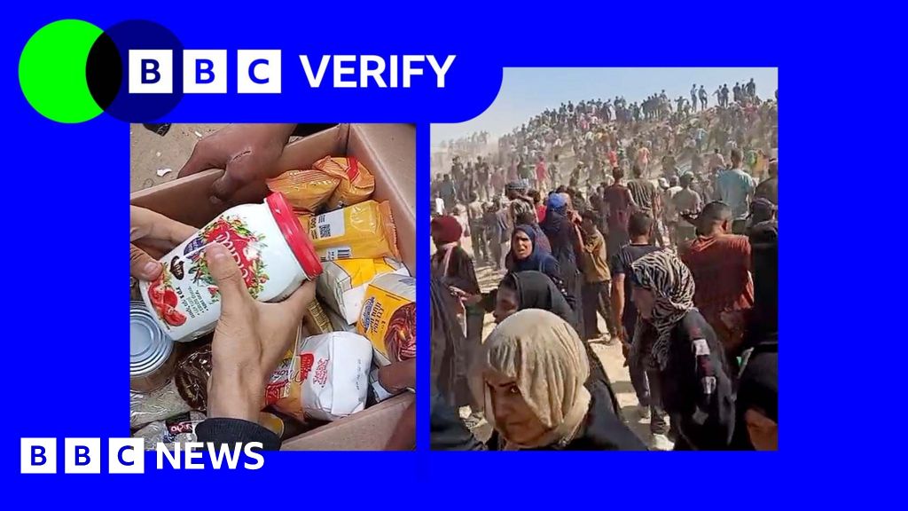 BBC Verify examines footage of chaos at aid site in Gaza