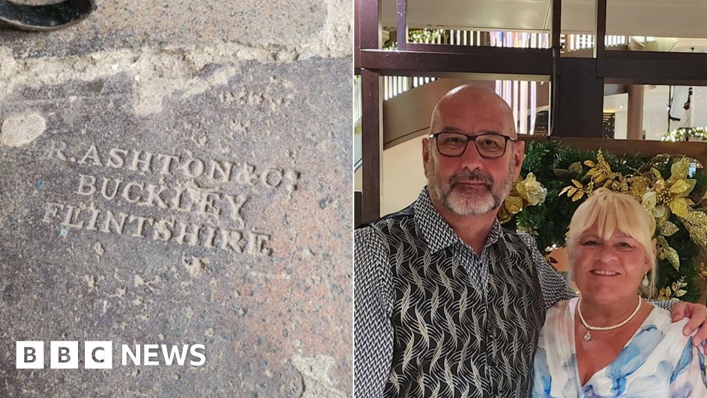 Couple's surprise to see Welsh brick on Caribbean pavement