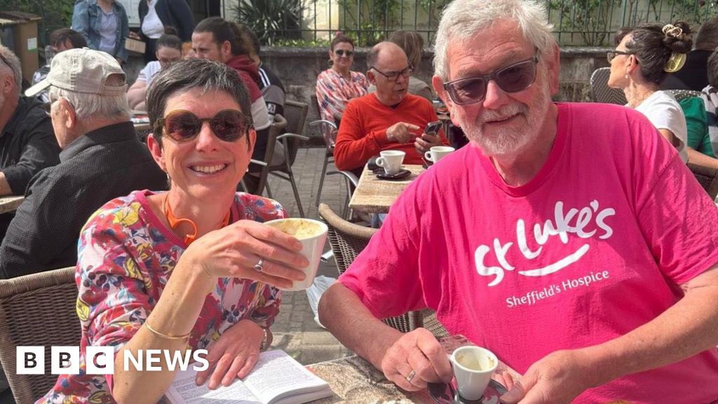 bbc.co.uk - Simon Thake - MND Sheffield widower completes 100 coffee challenge in France