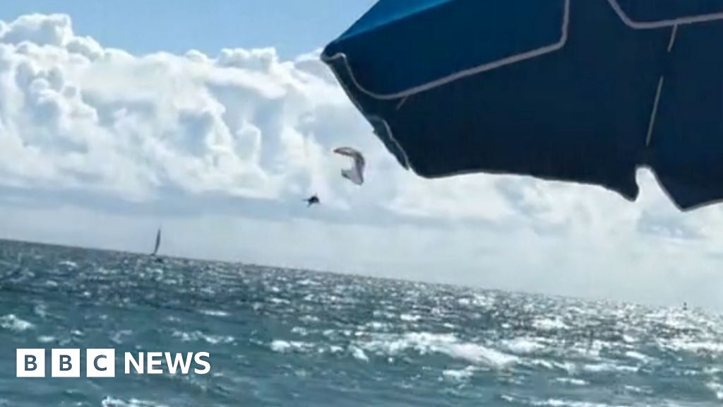 Watch: Paraglider survives 500ft drop into ocean