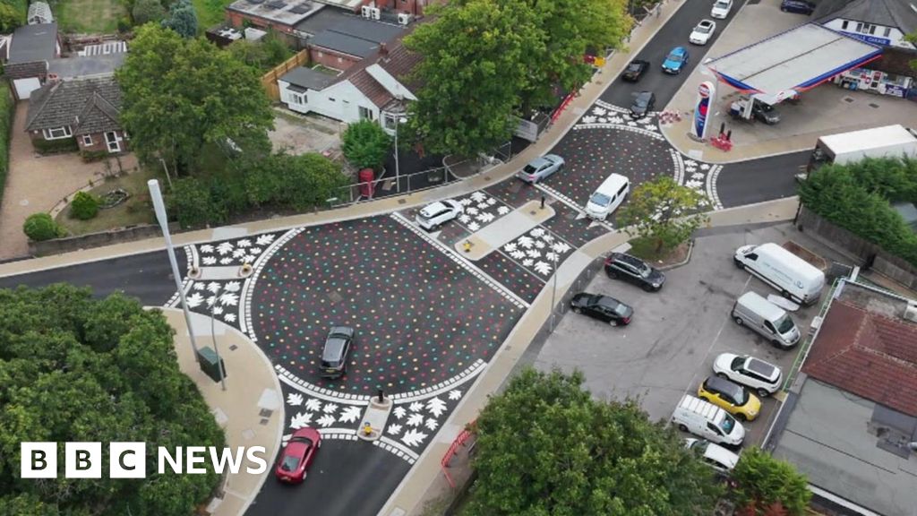 Vibrant or dangerous? Colourful roundabout redesign divides village