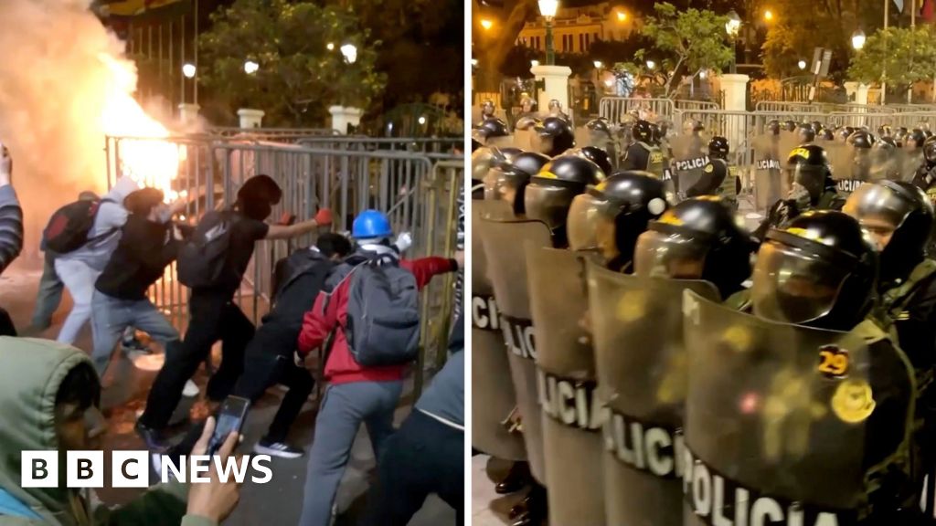 Watch: Police fire teargas at protesters in Peru