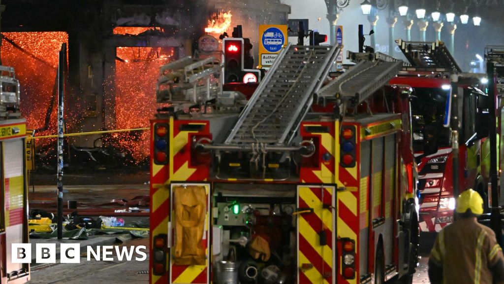 Watch: Fire crews fight blaze near Glasgow Central Station