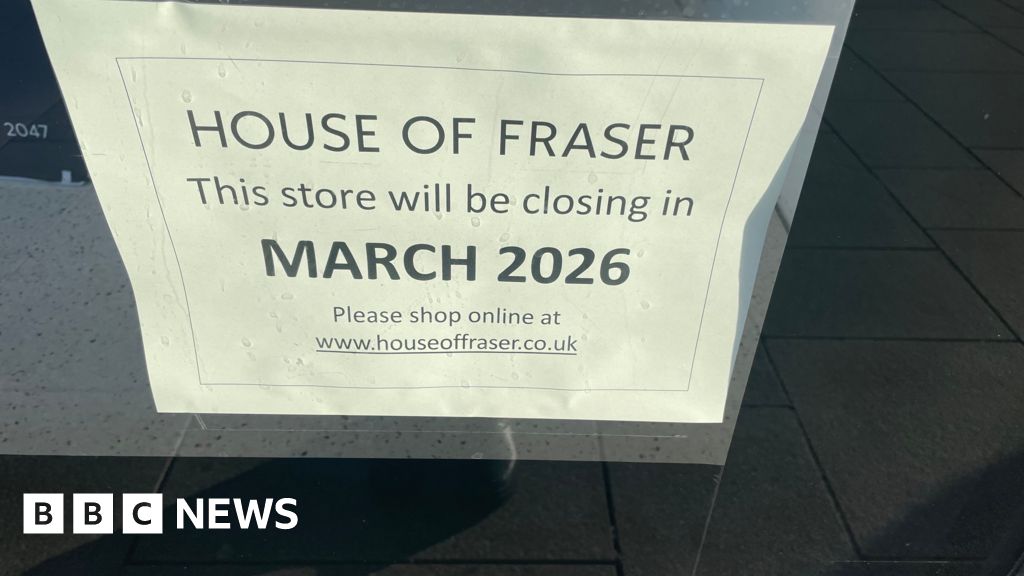 Closing down signs in Plymouth’s House of Fraser store