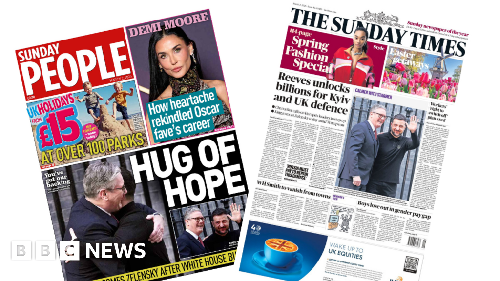 The Papers: 'Hug of hope' and 'billions for Kyiv and UK defence'