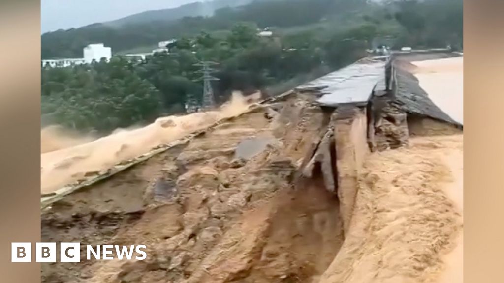 Fatal Typhoon Maysak floods burst dam wall in China