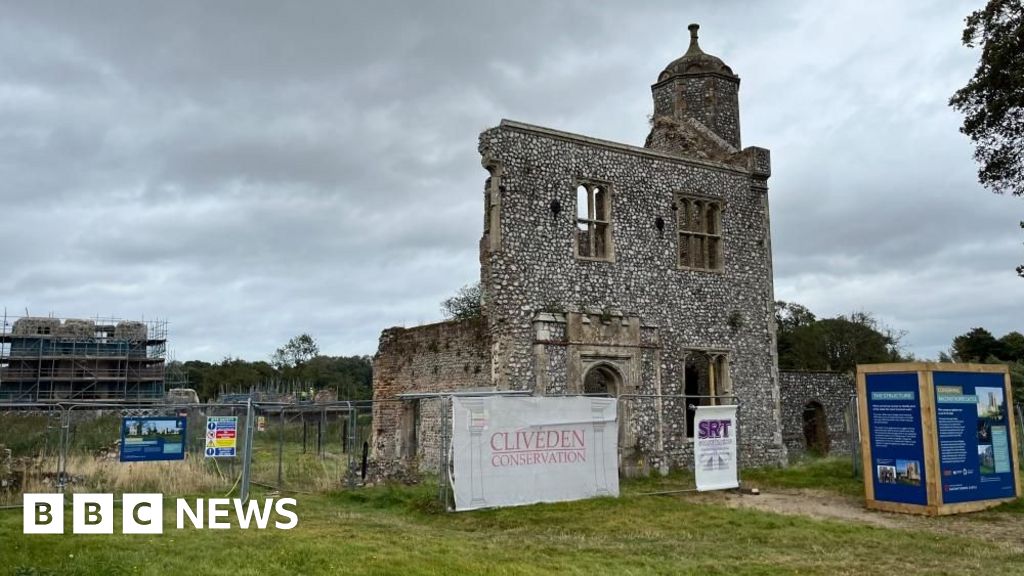 Visitors to Baconsthorpe Castle can view the repair work up close