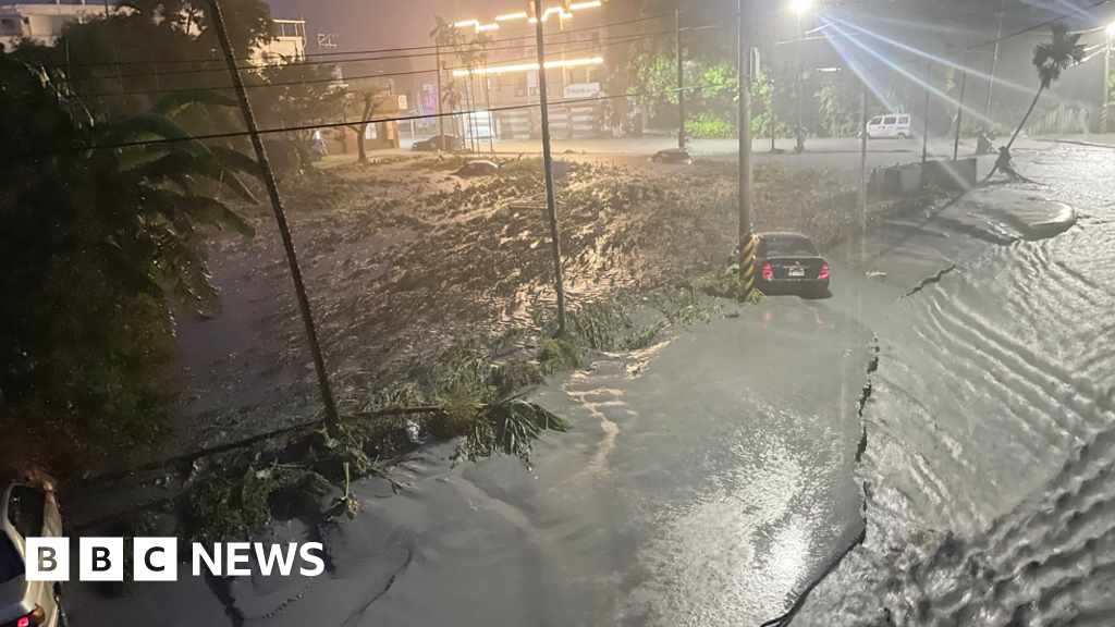 Typhoon Ragasa: Taiwan lake bursts as year's strongest storm barrels towards China