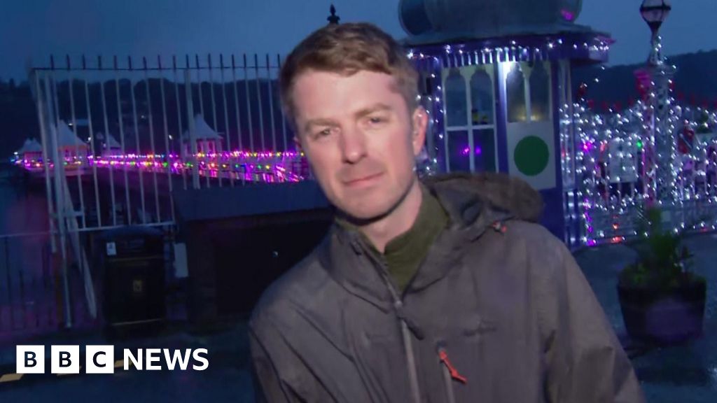 'It's like sandpaper': BBC reporter battered by Storm Darragh winds