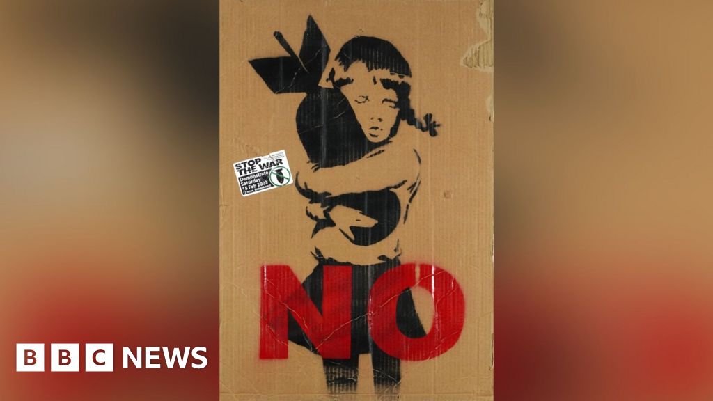 Banksy Iraq War protest placards from 2003 up for auction in Sussex